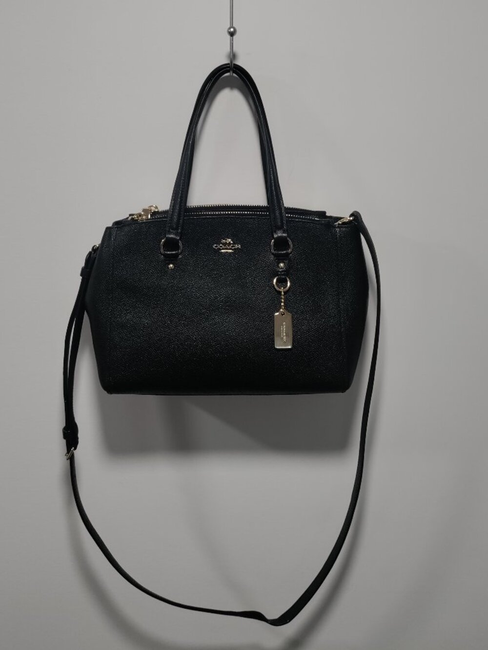 Coach Black Leather Satchel Crossbody Bag